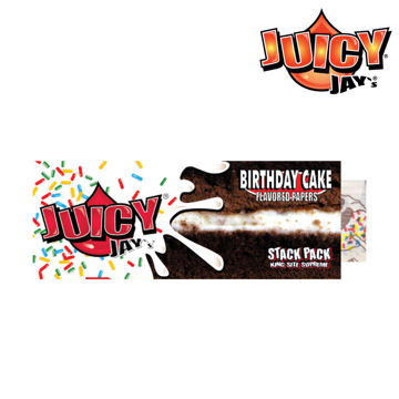 Picture of JUICY JAYS BIRTHDAY CAKE ROLLING PAPERS KING SIZE- INCLUDING TIPS- PACK/40- BOX/24