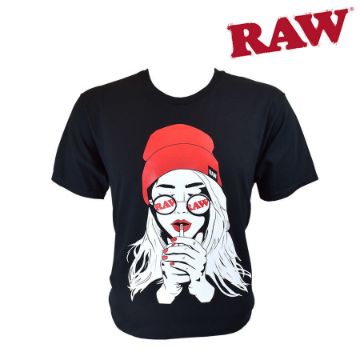 Picture of 'RAW GIRL' MEN'S BLACK SHORT SLEEVE T-SHIRT