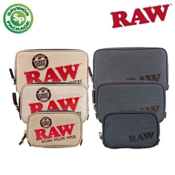 Picture of RAW SMELL PROOF BAG PROMO, INCL 1 OF EACH TAN SM, MED, LRG &amp; BLK SM, MED, LRG - 75% OFF