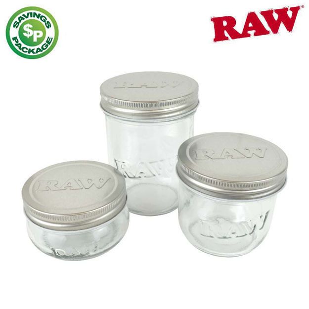 Picture of RAW MASON JAR w/TIN LID PROMO INCL:  6oz, 10oz, AND 16oz-50% OFF