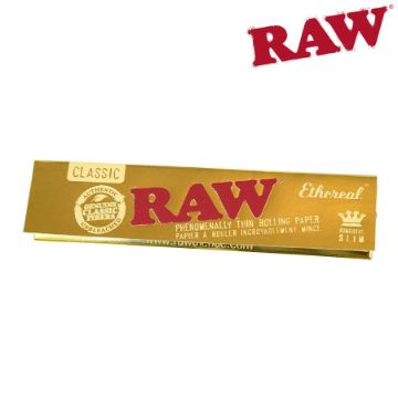 Picture of RAW CLASSIC ETHEREAL PHENOMENALLY THIN ROLLING PAPERS KING SIZE SLIM, PACK/32, BOX/50