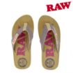 Picture of RAW LADIES RED &amp; BROWN FLIP FLOP SANDAL w/IMPRINT SIZE 6, SOLD INDIVIDUALLY